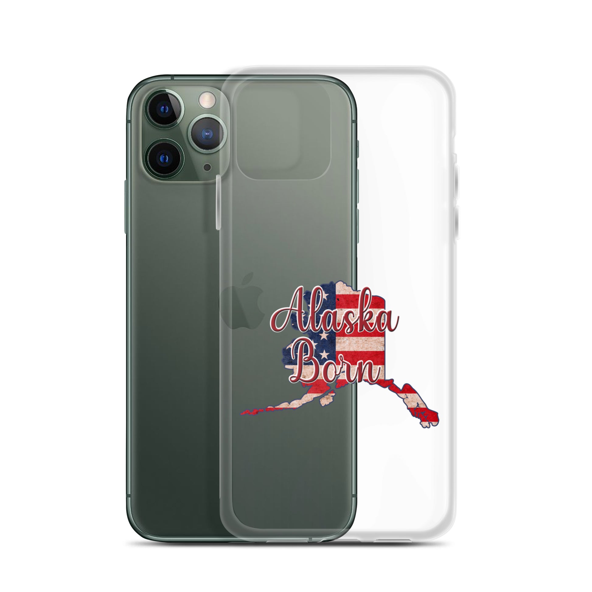 Alaska Born US Flag iPhone Case