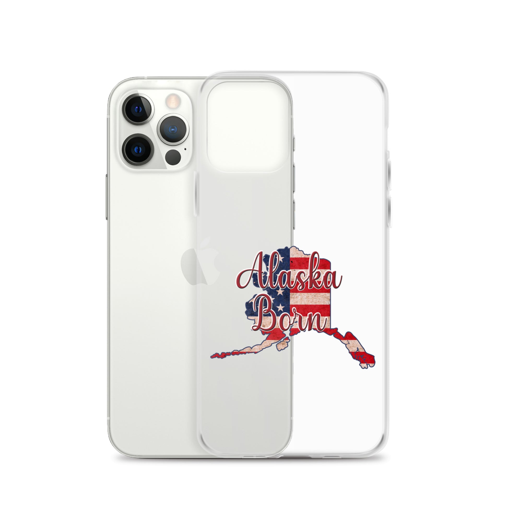 Alaska Born US Flag iPhone Case