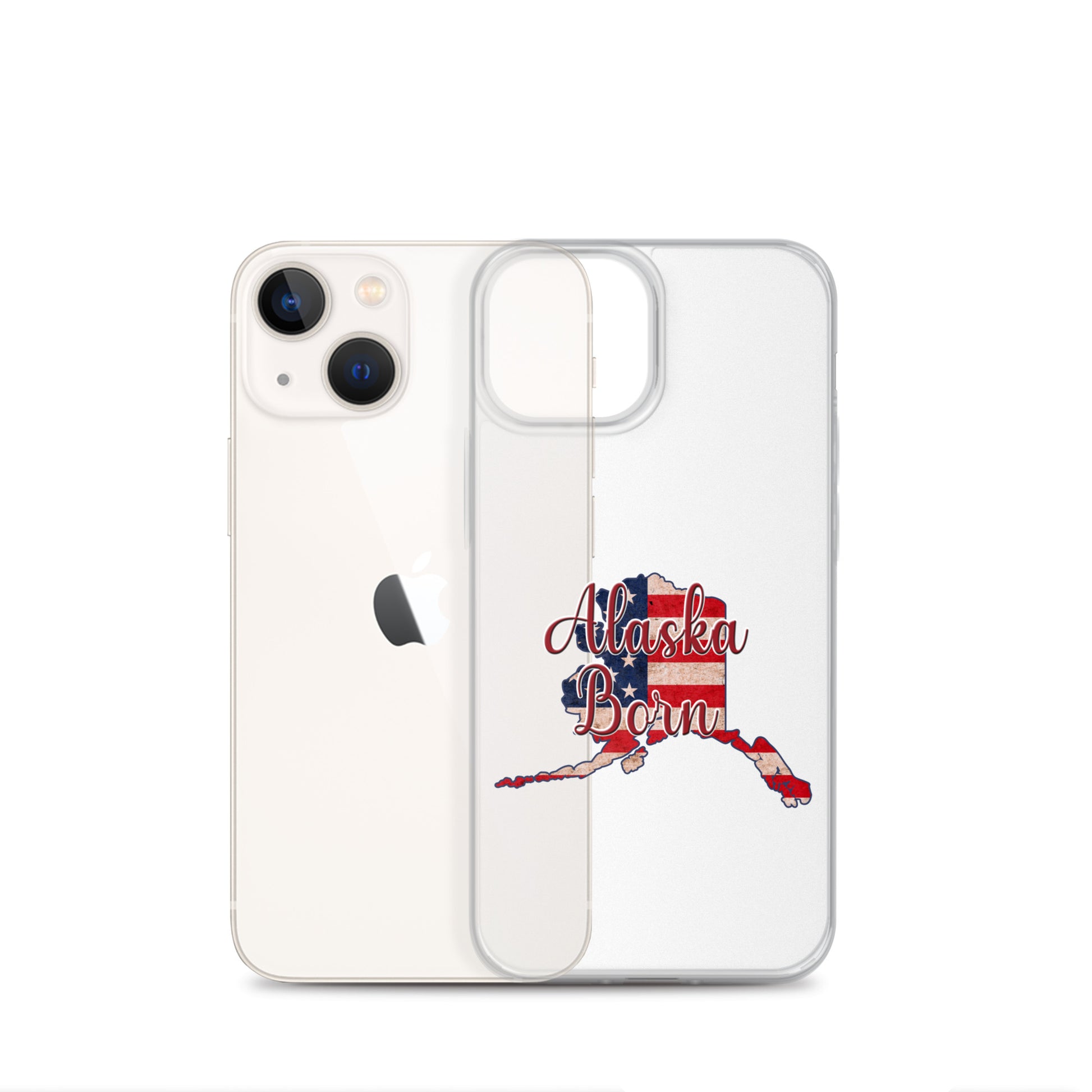 Alaska Born US Flag iPhone Case