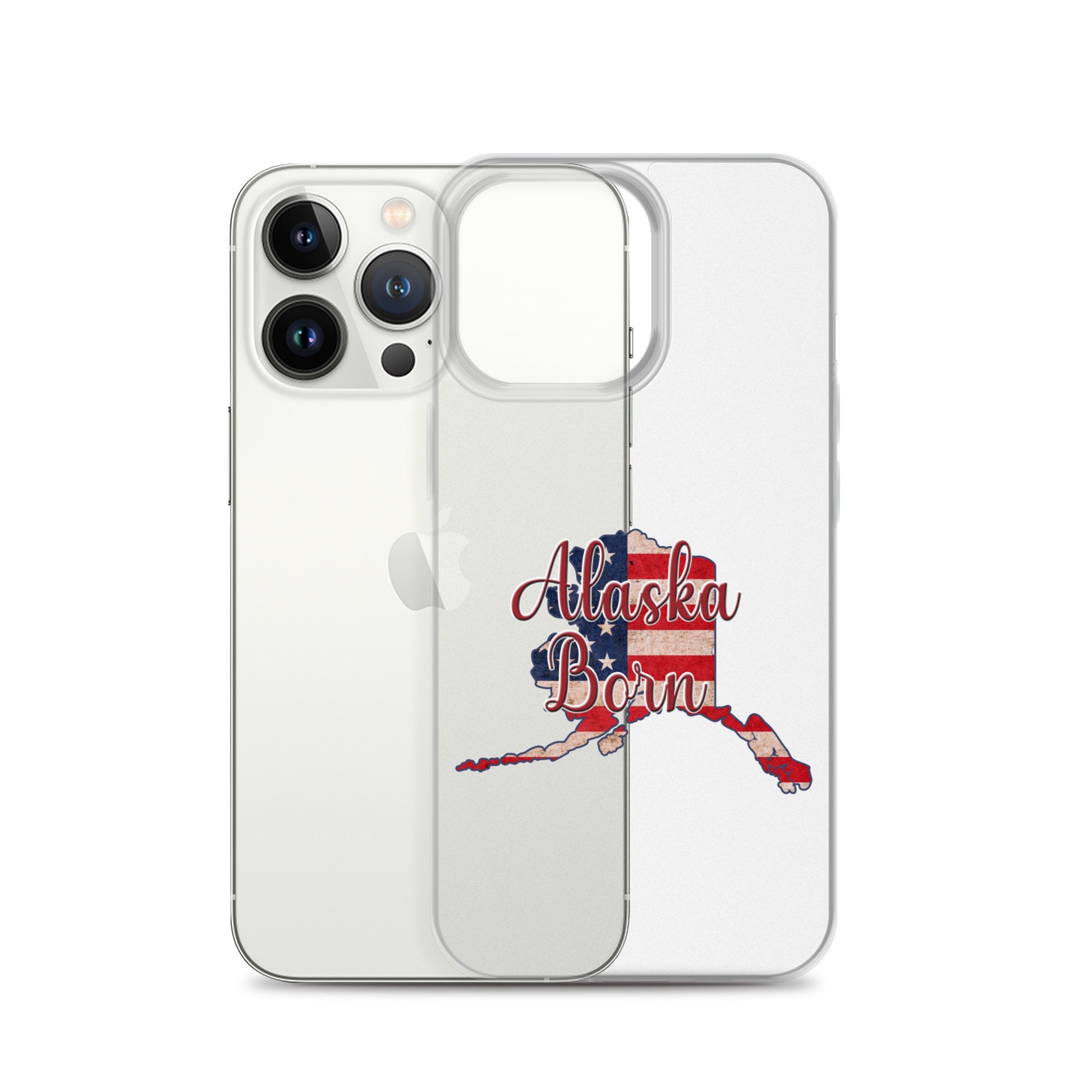 Alaska Born US Flag iPhone Case