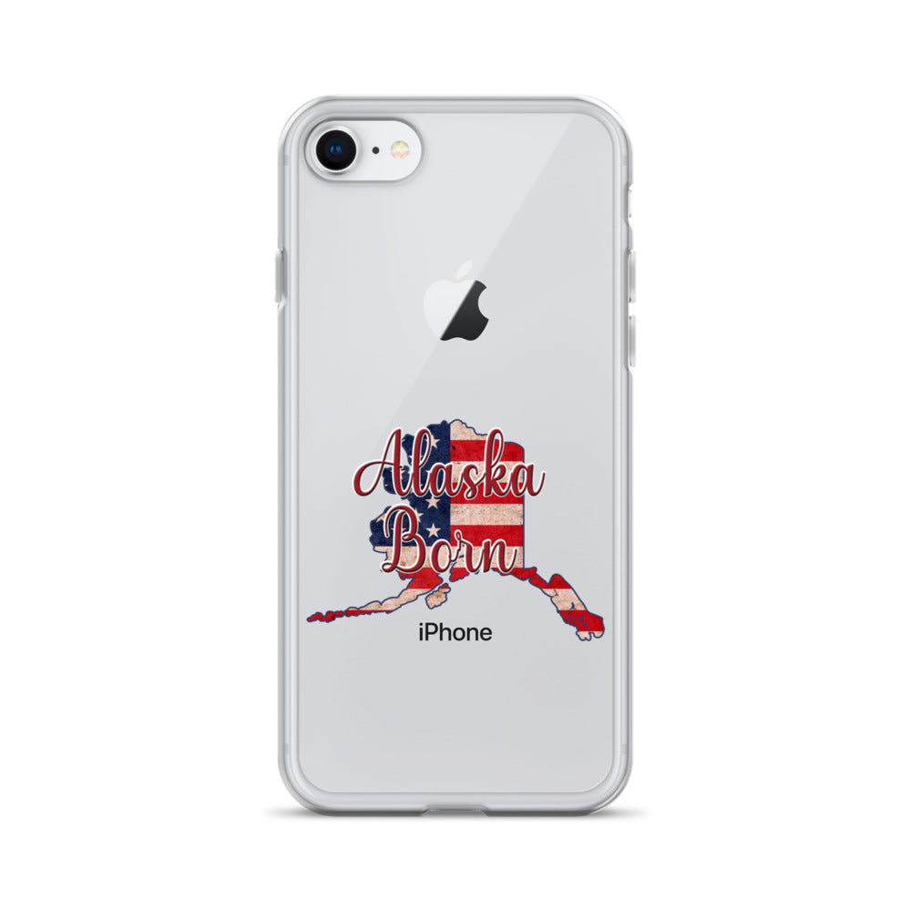 Alaska Born US Flag iPhone Case