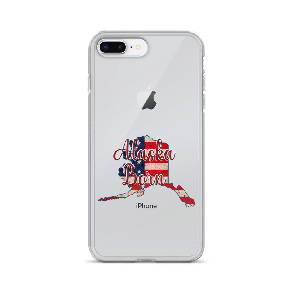 Alaska Born US Flag iPhone Case