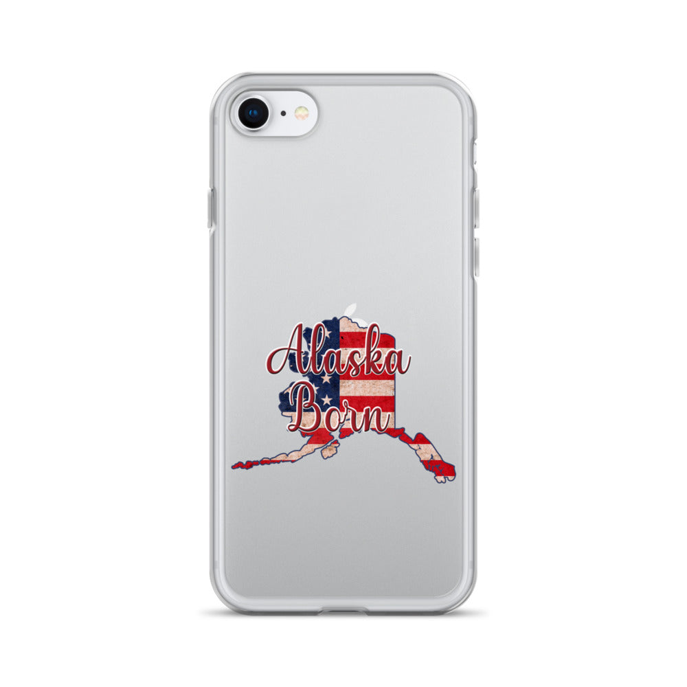 Alaska Born US Flag iPhone Case