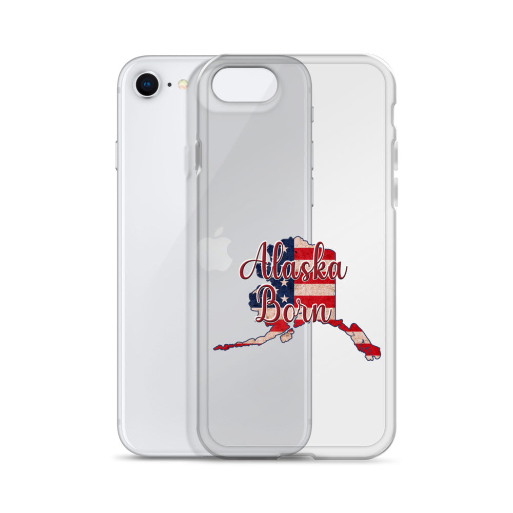 Alaska Born US Flag iPhone Case