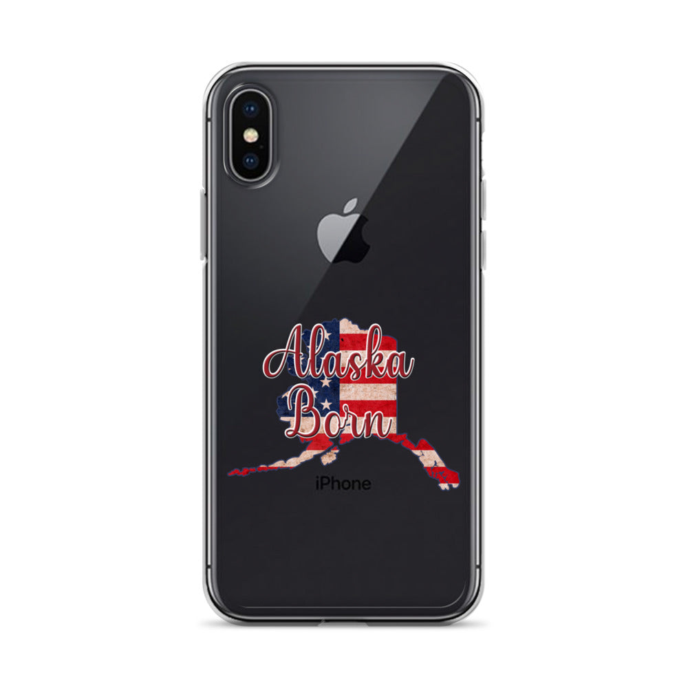 Alaska Born US Flag iPhone Case