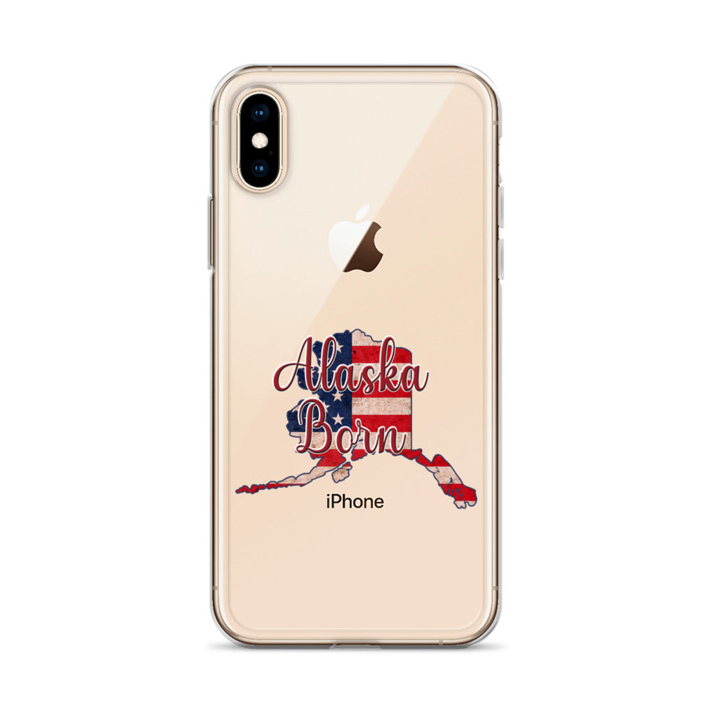 Alaska Born US Flag iPhone Case