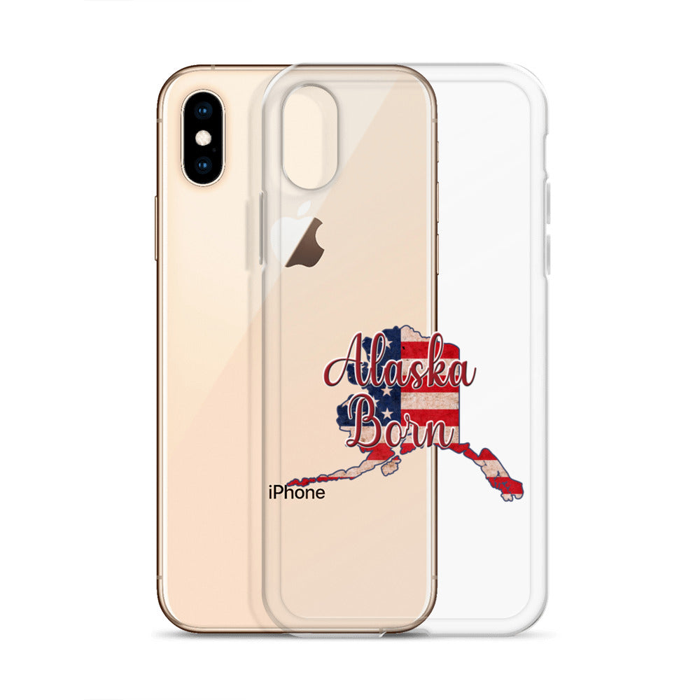Alaska Born US Flag iPhone Case