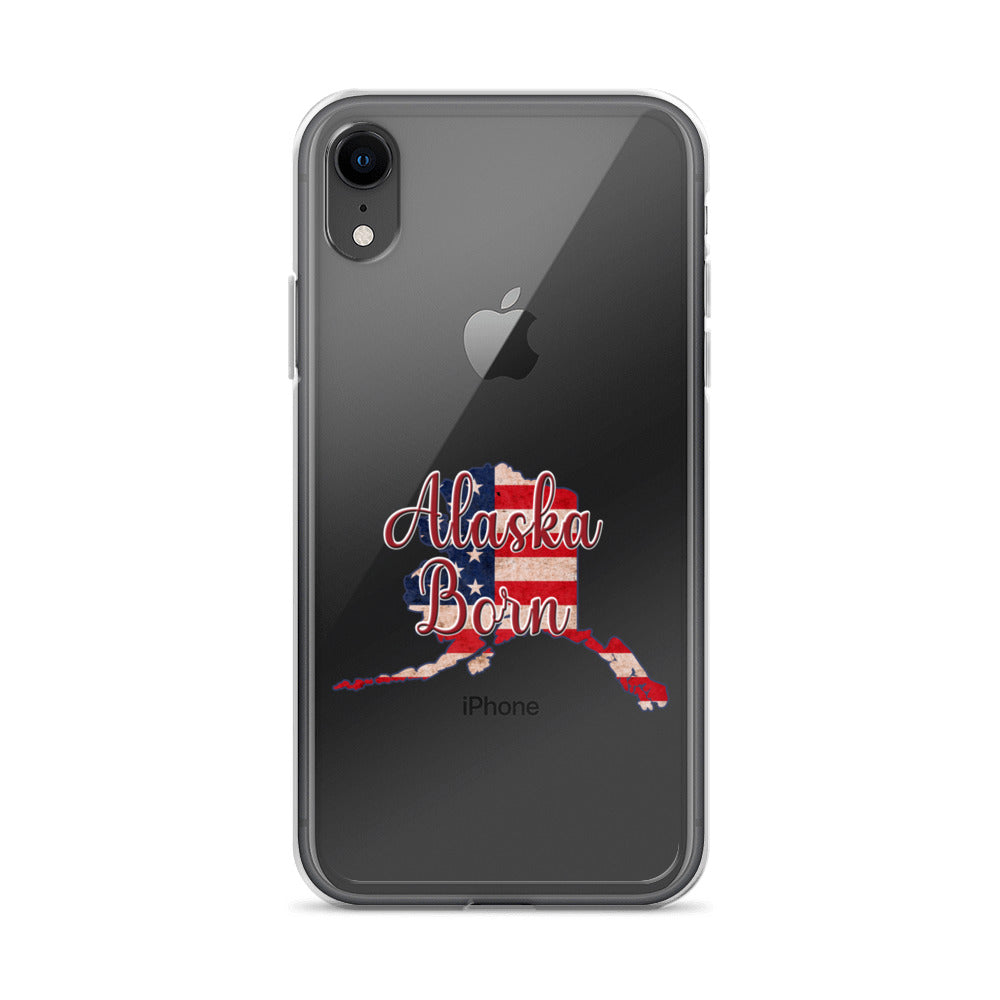 Alaska Born US Flag iPhone Case