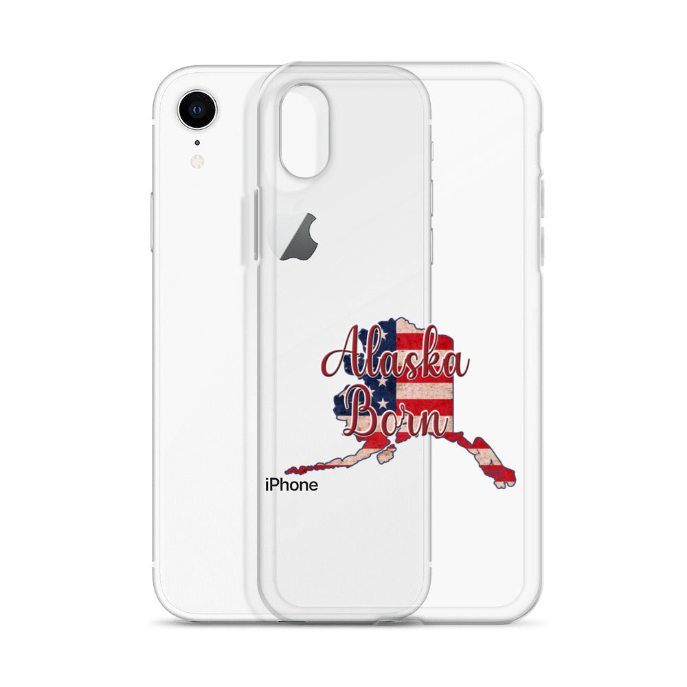 Alaska Born US Flag iPhone Case