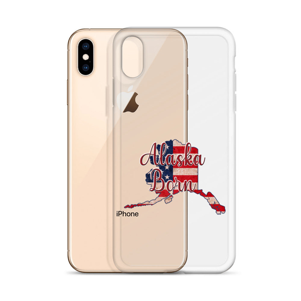 Alaska Born US Flag iPhone Case
