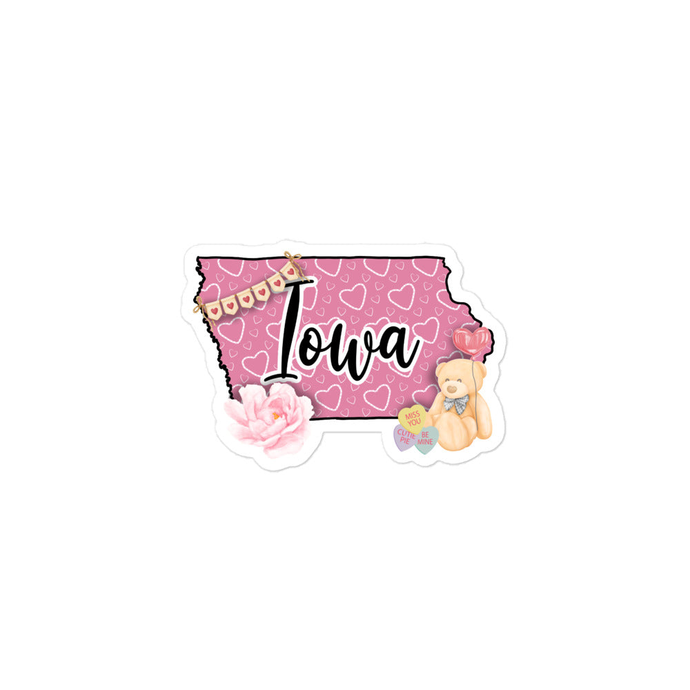 Iowa Valentine Bubble-free stickers