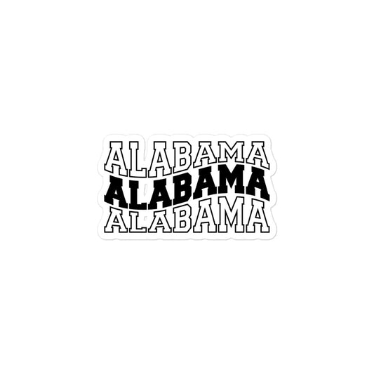 Alabama in Wavy Letters Decorative Sticker