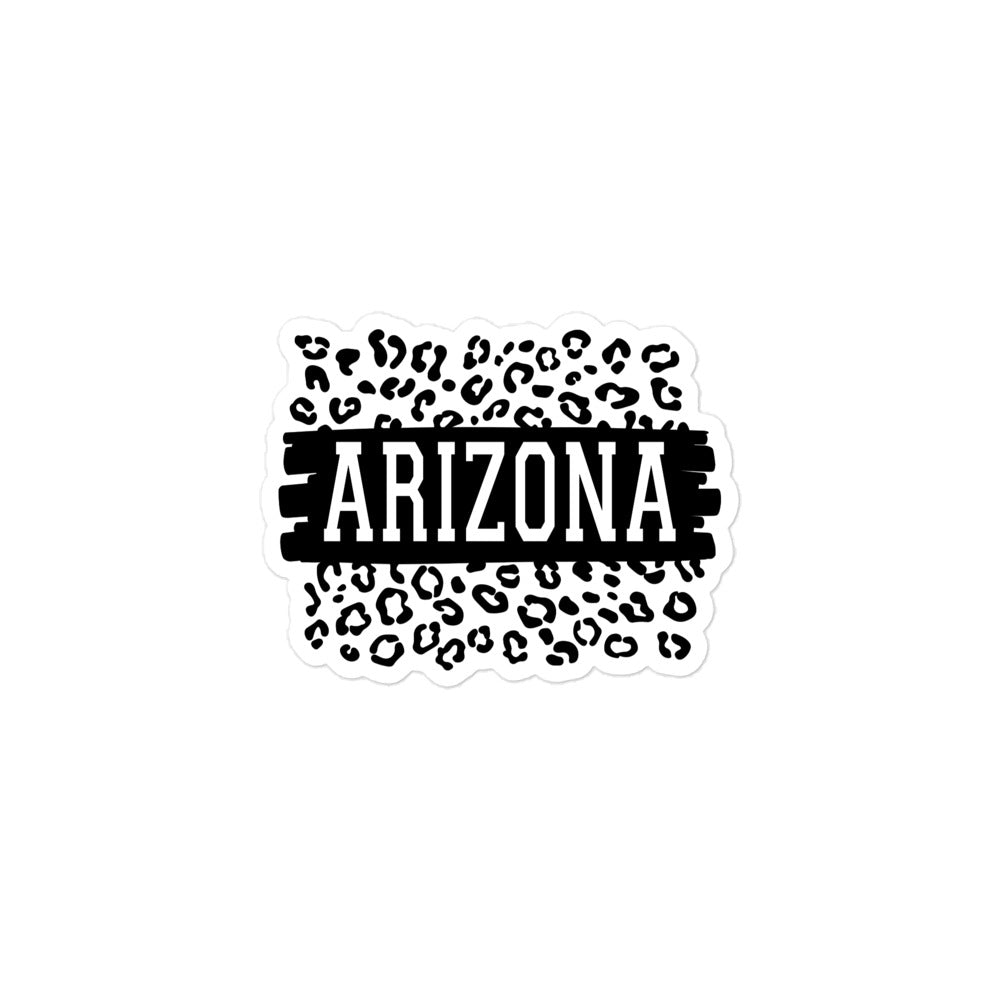 Arizona Black on Leopard Print Bubble Free Sticker