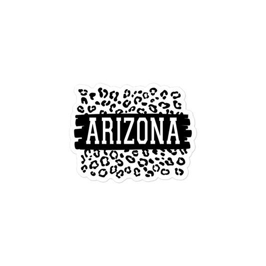 Arizona Black on Leopard Print Bubble Free Sticker