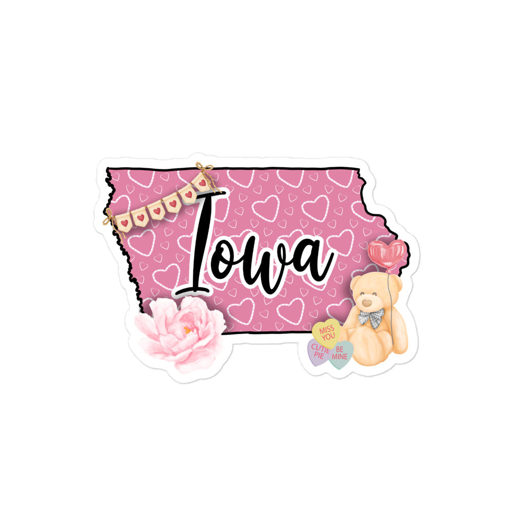 Iowa Valentine Bubble-free stickers