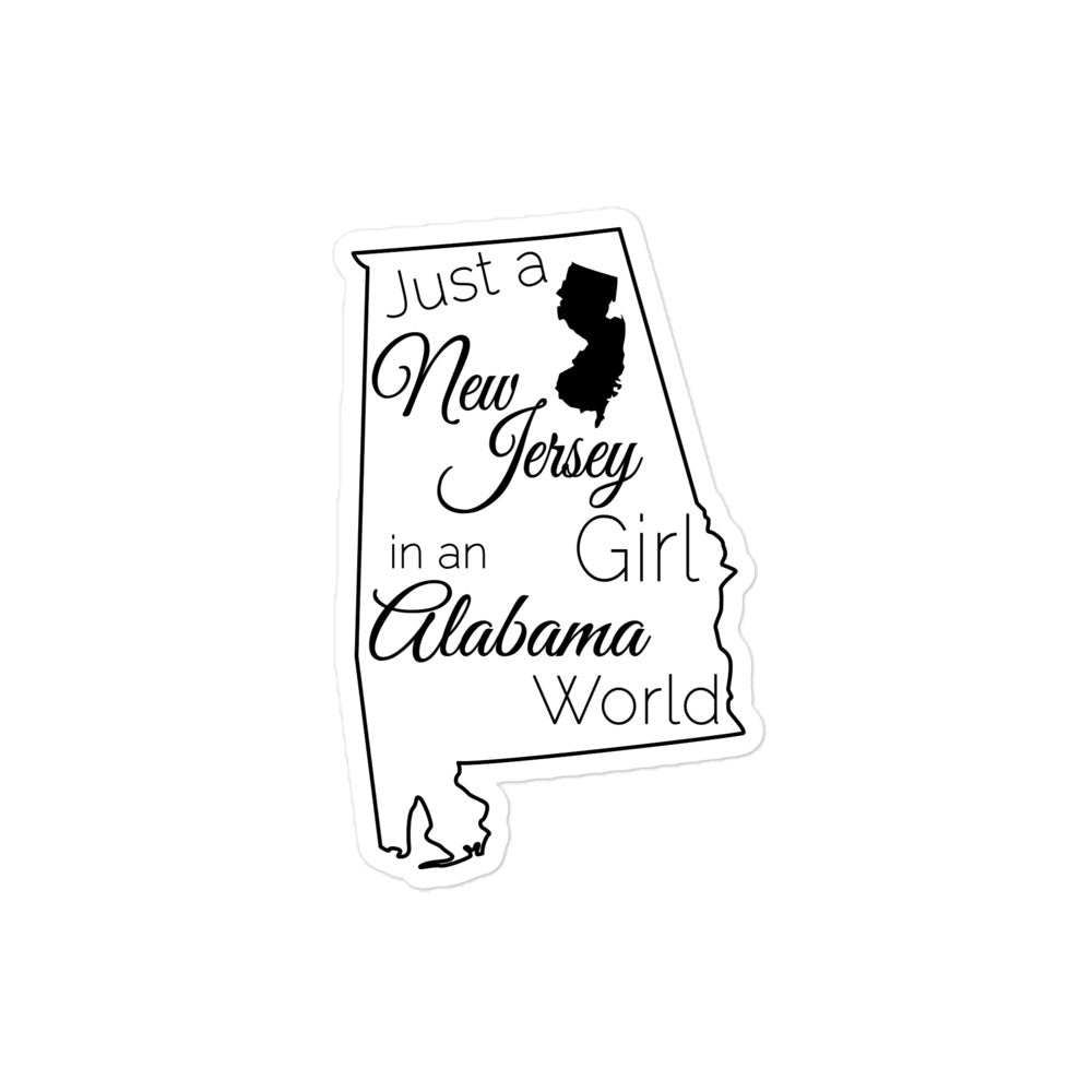 Just a New Jersey Girl in an Alabama World  Bubble-free stickers