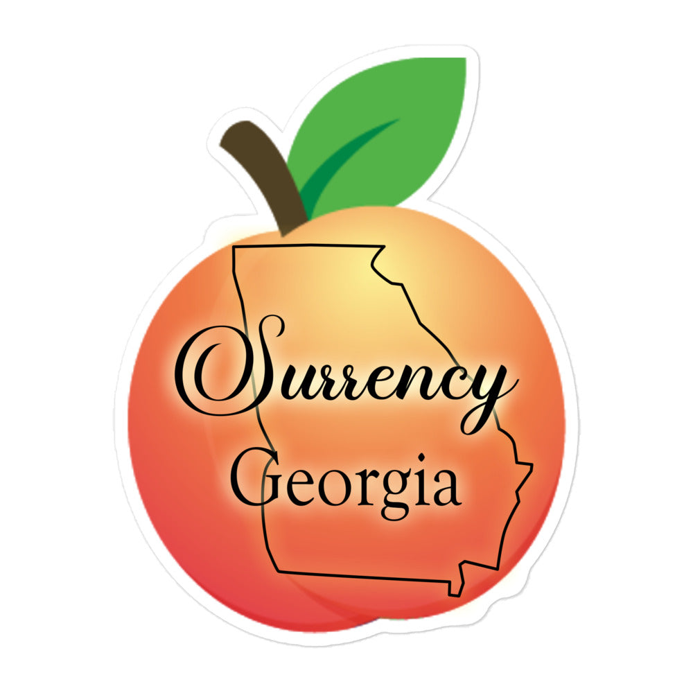 Surrency Georgia - State Outline Peach Bubble-free stickers