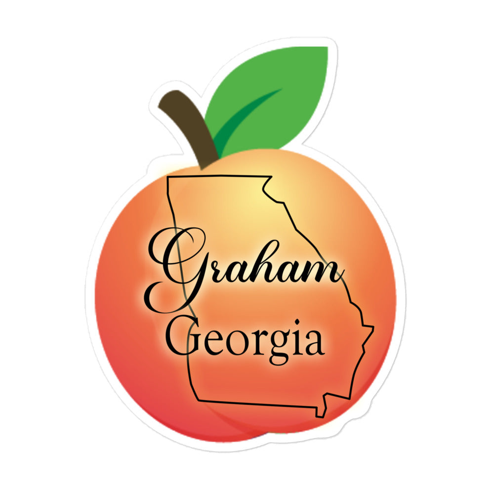 Graham Georgia - State Outline Peach Bubble-free stickers
