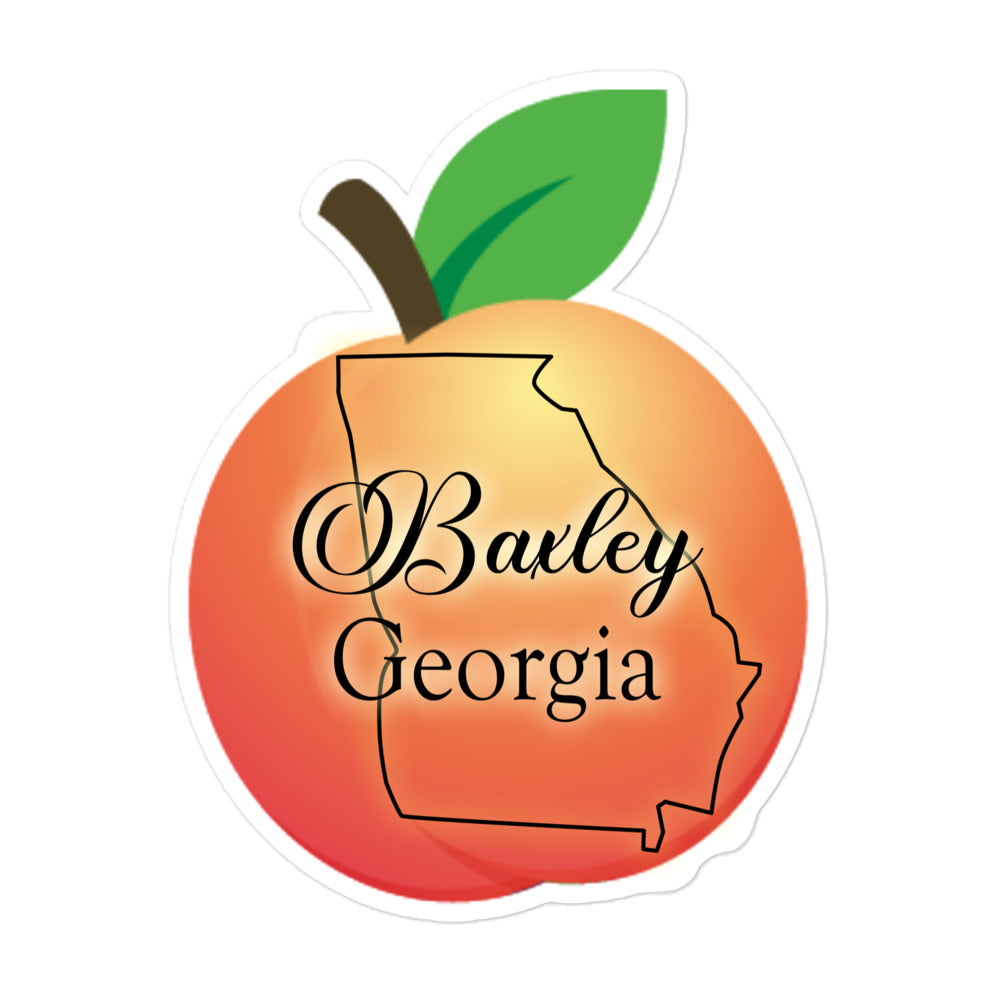 Baxley Georgia - State Outline Peach Bubble-free stickers