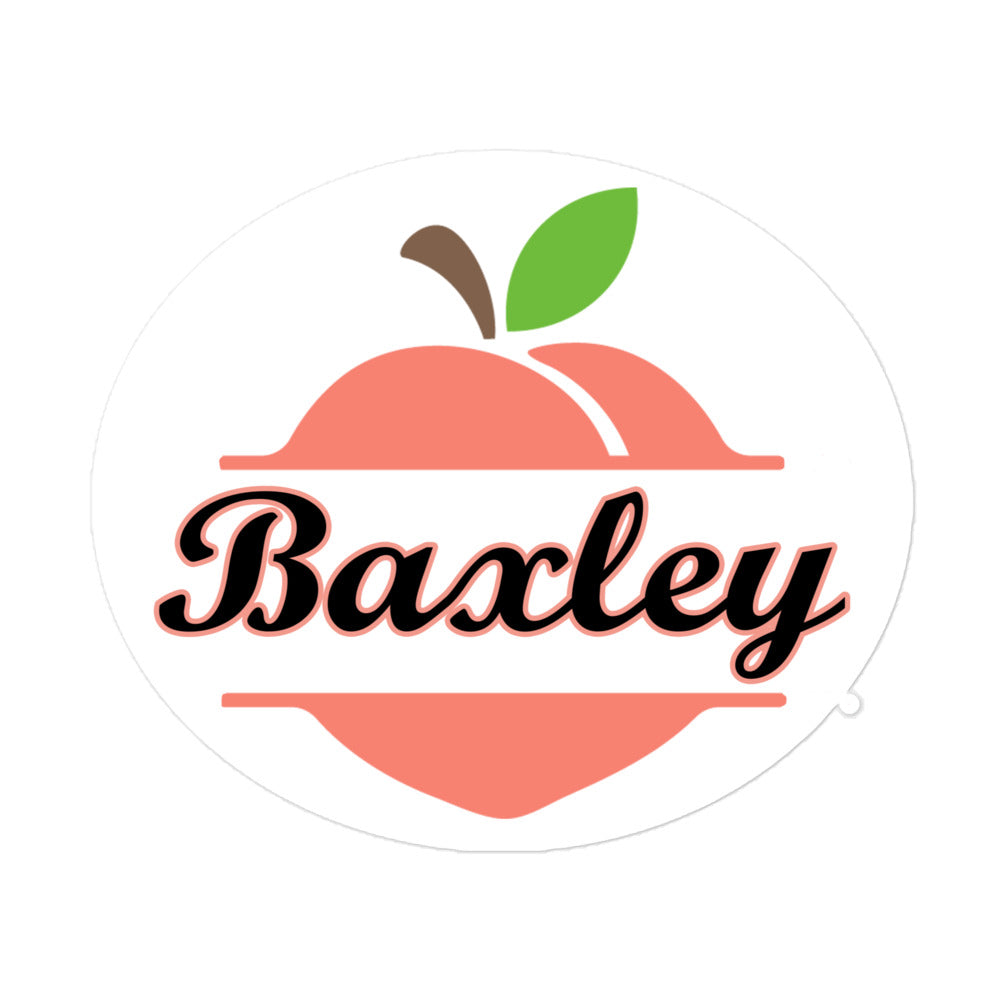 Baxley Georgia - Town Name on Peach Bubble-free sticker