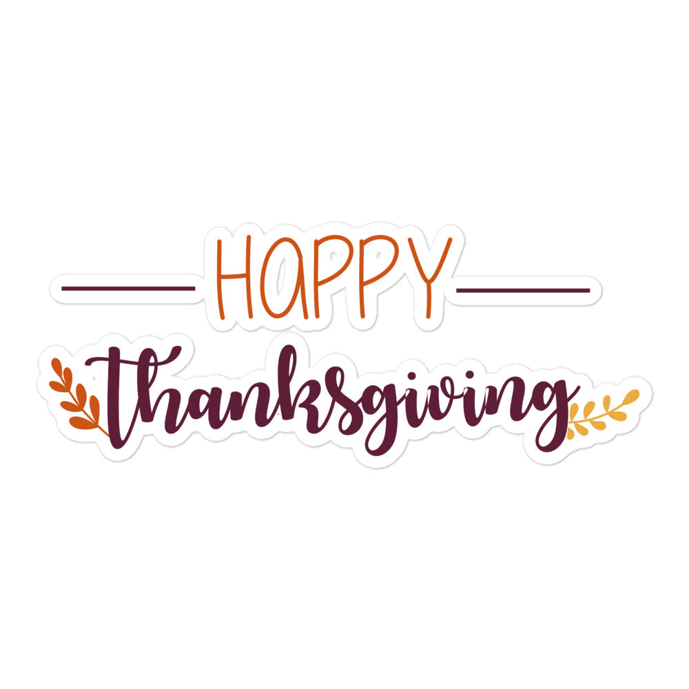 Happy Thanksgiving Bubble-free stickers
