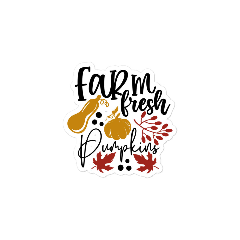 Farm Fresh Pumpkins Bubble-free stickers