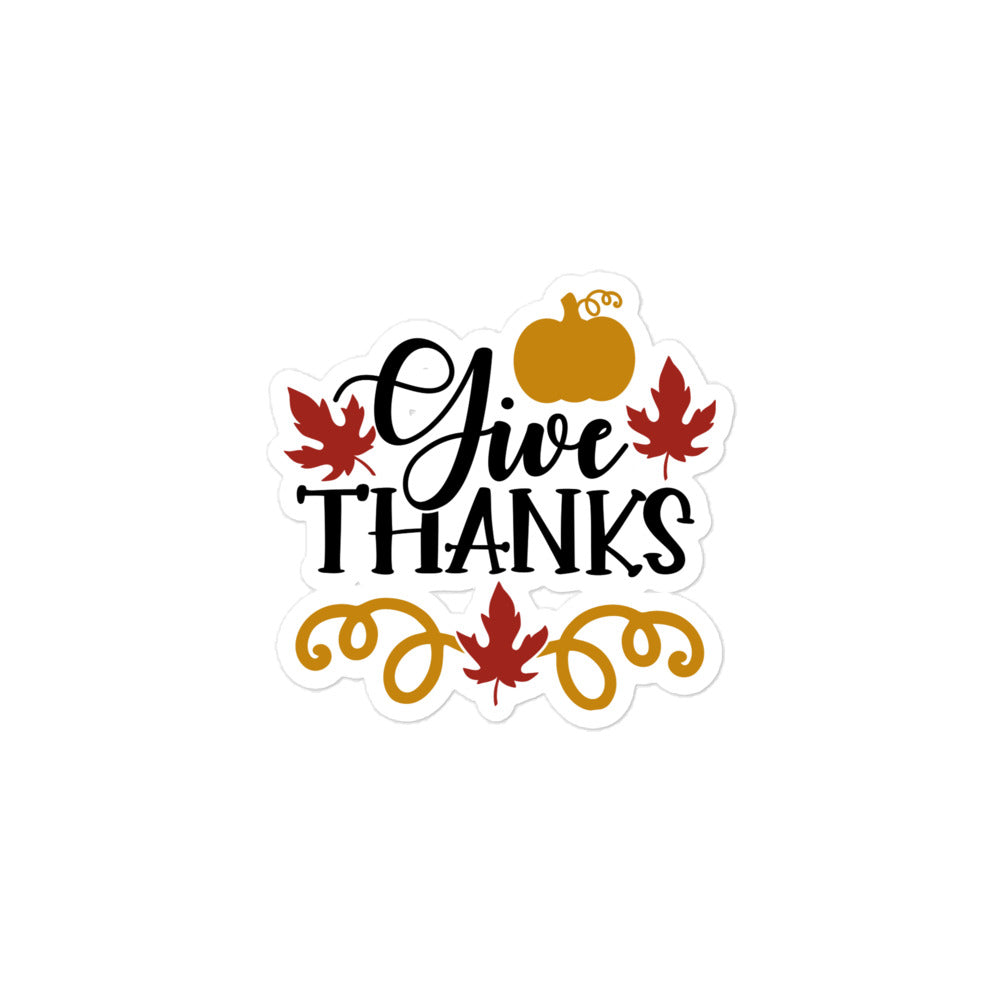 Give Thanks Bubble-free stickers