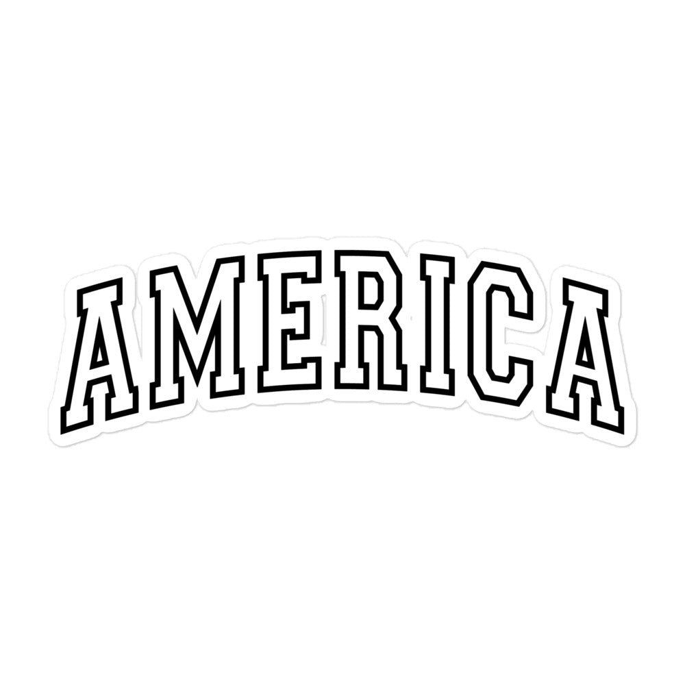 America in Varsity Letters Decorative Sticker