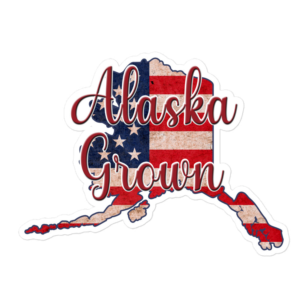 Alaska Grown US Flag Bubble-free Sticker