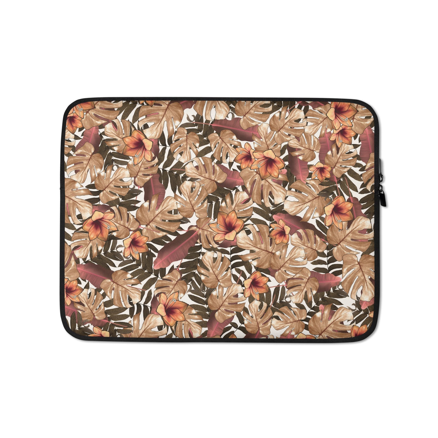 Orange Floral Laptop Sleeve