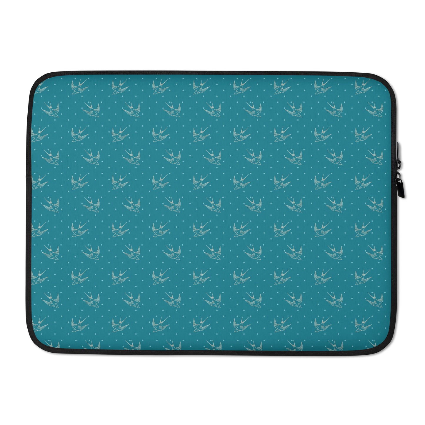 Turquoise Bird Pattern Laptop Sleeve