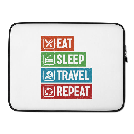 Eat Sleep Travel Repeat Laptop Sleeve