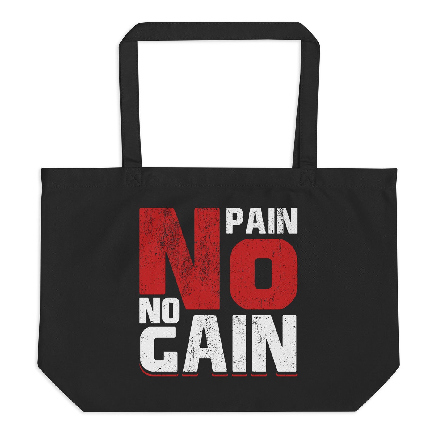 No Pain No Gain Large organic tote bag