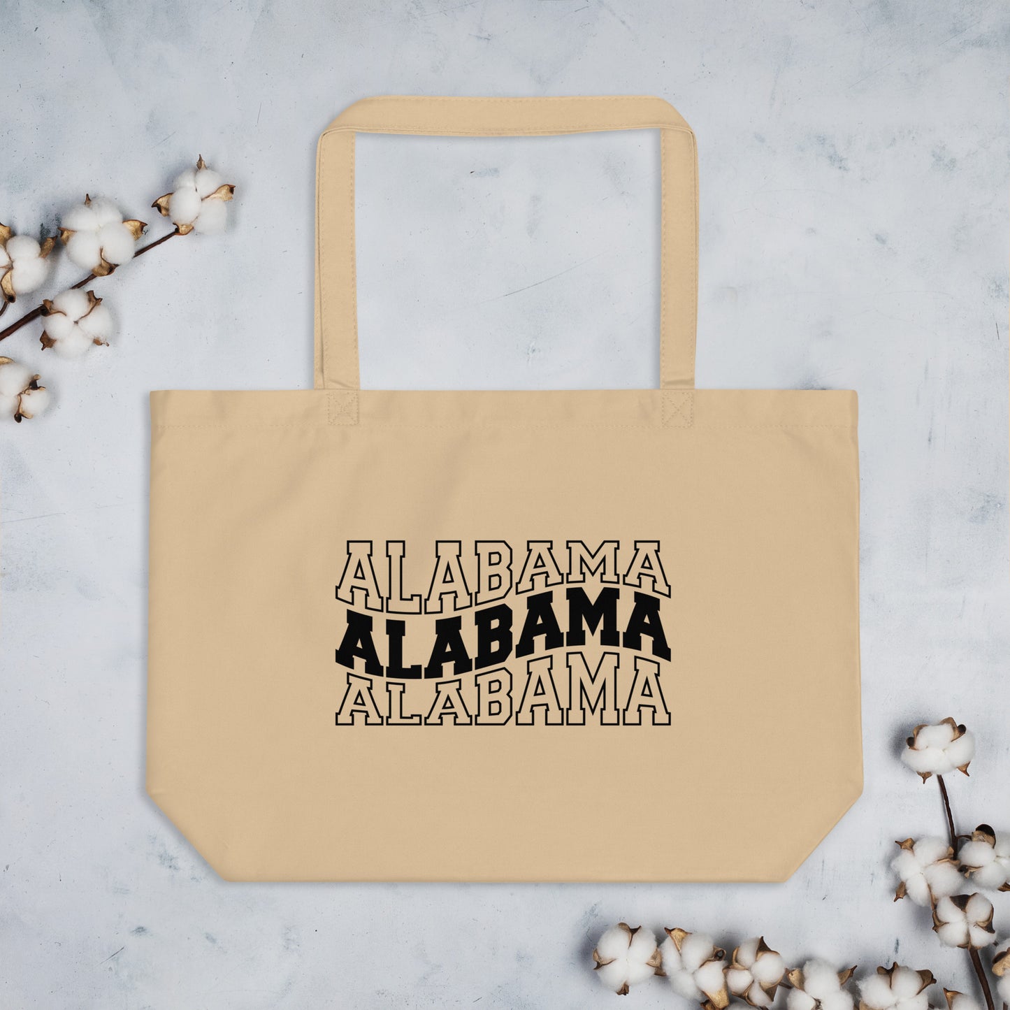 Alabama Wavy Letters Large organic tote bag