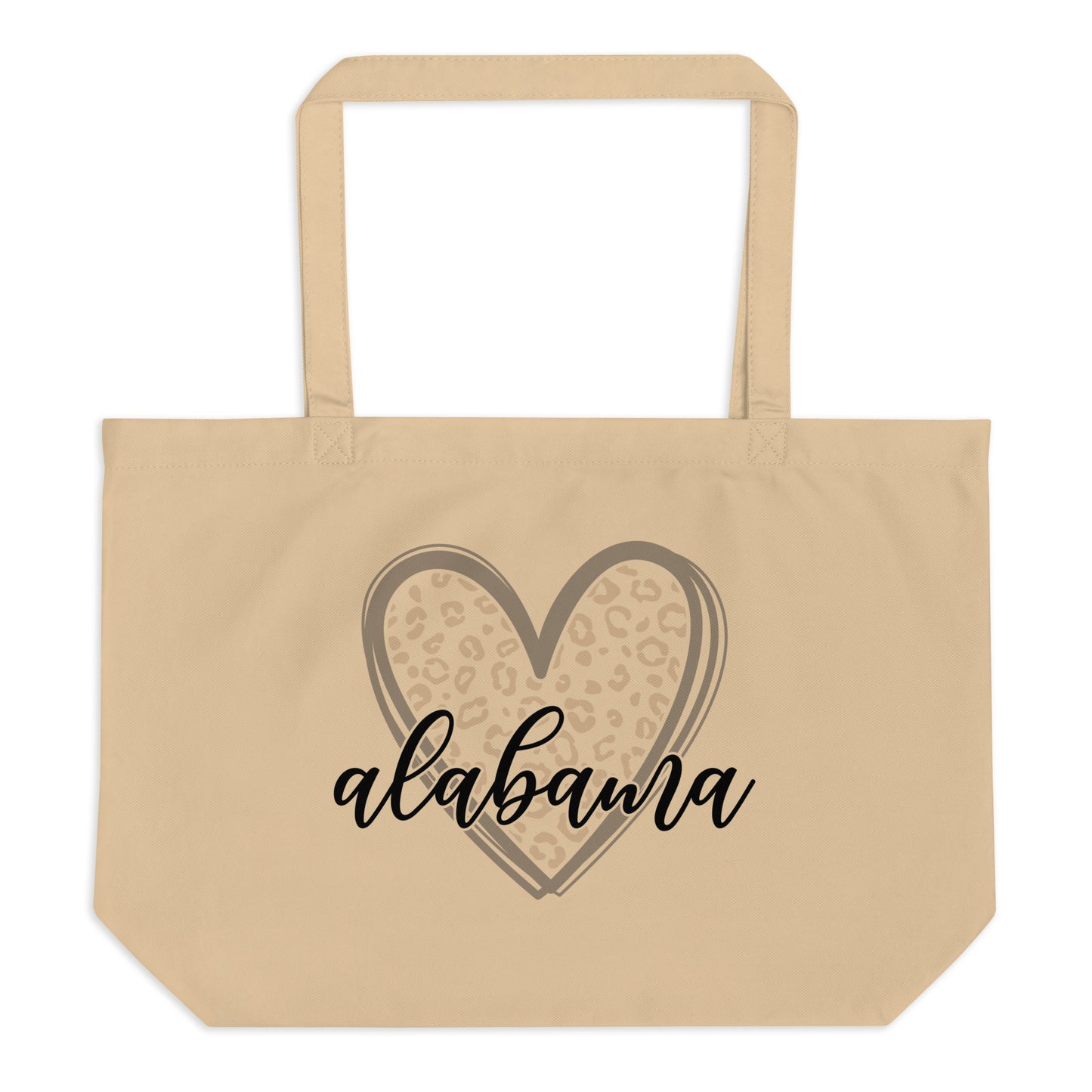 Alabama Leopard Heart Large organic tote bag