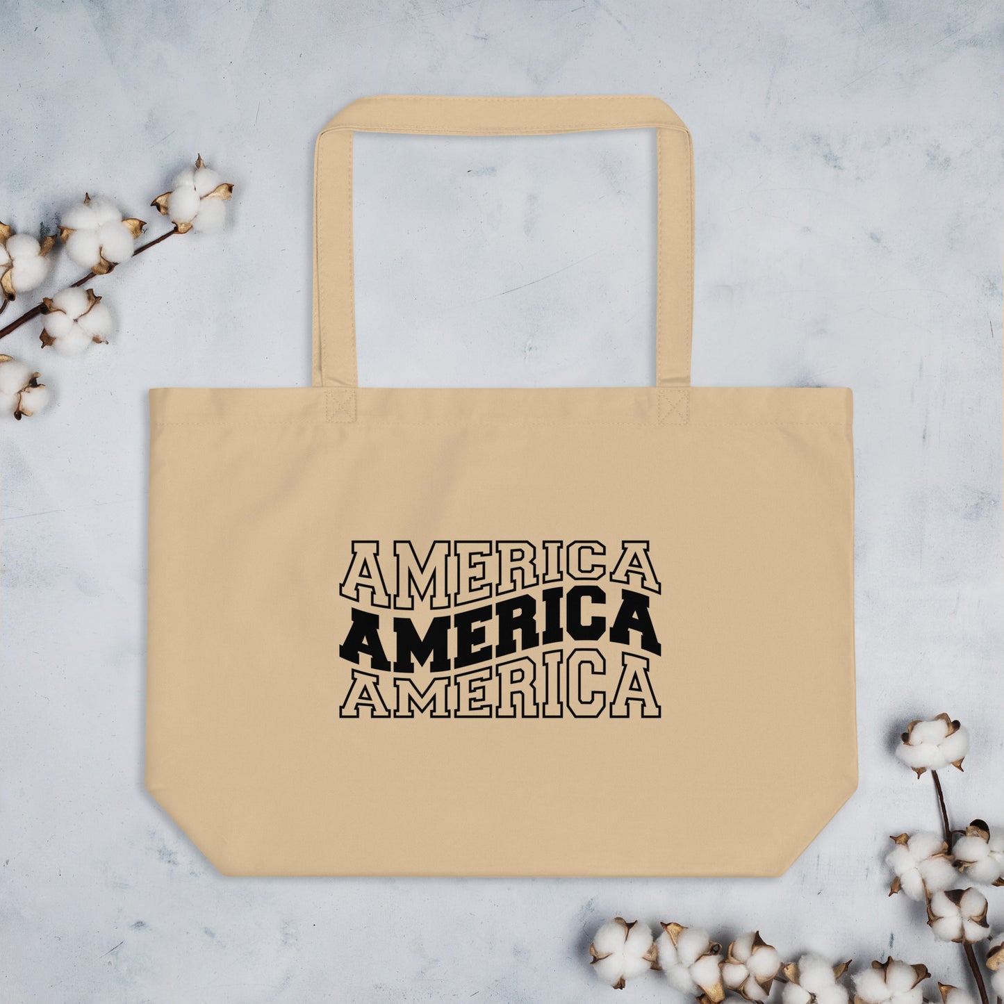 America Large organic tote bag
