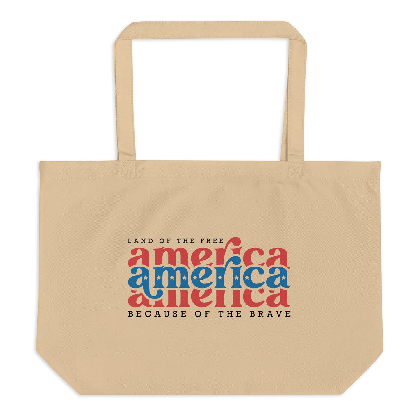 America Large organic tote bag