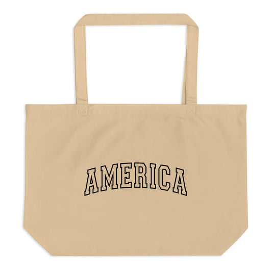 America Varsity Letters Large organic tote bag
