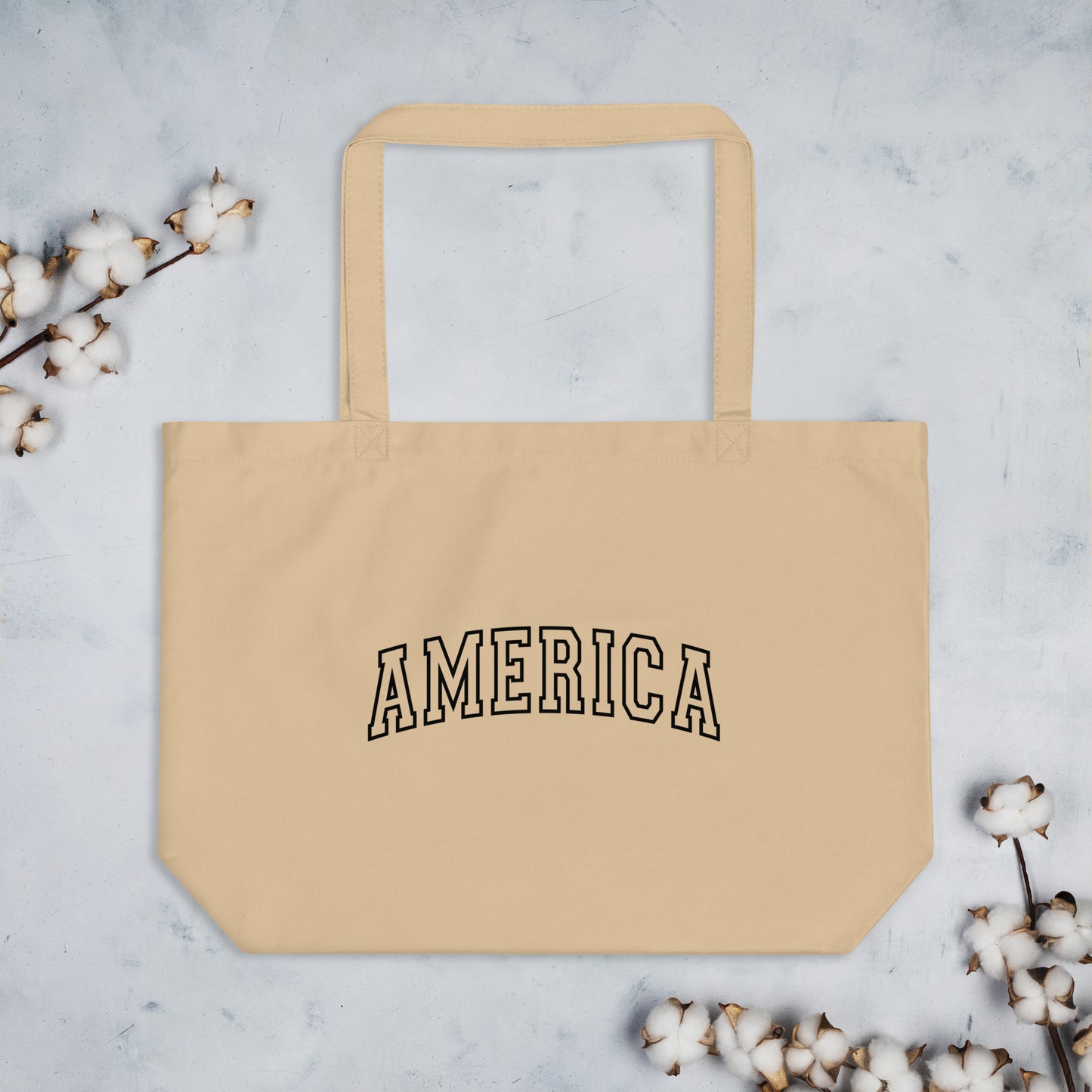 America Varsity Letters Large organic tote bag