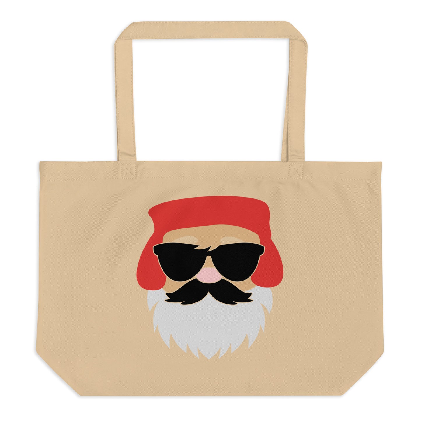 Santa Claus Sunglasses Large organic tote bag