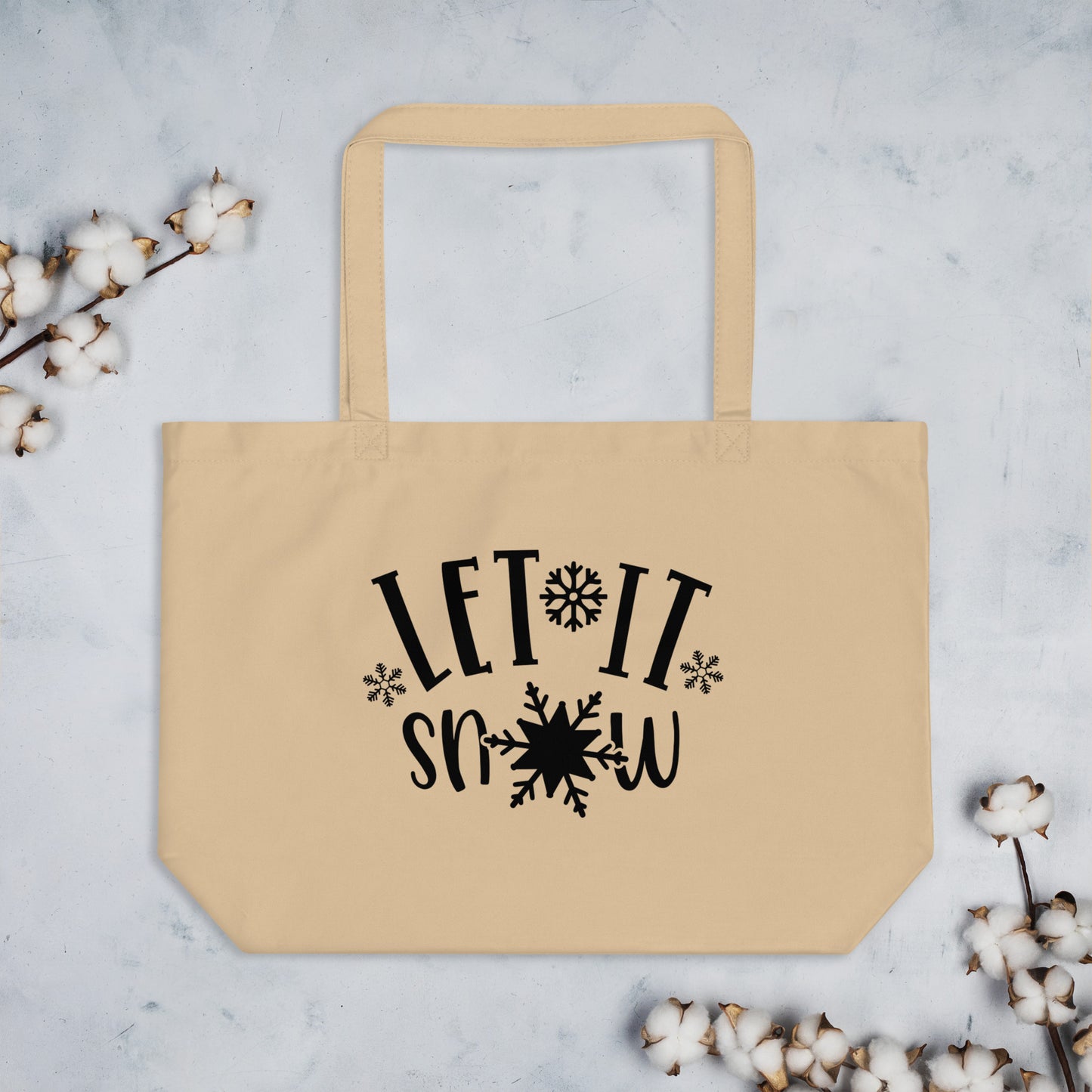 Let it Snow Large organic tote bag