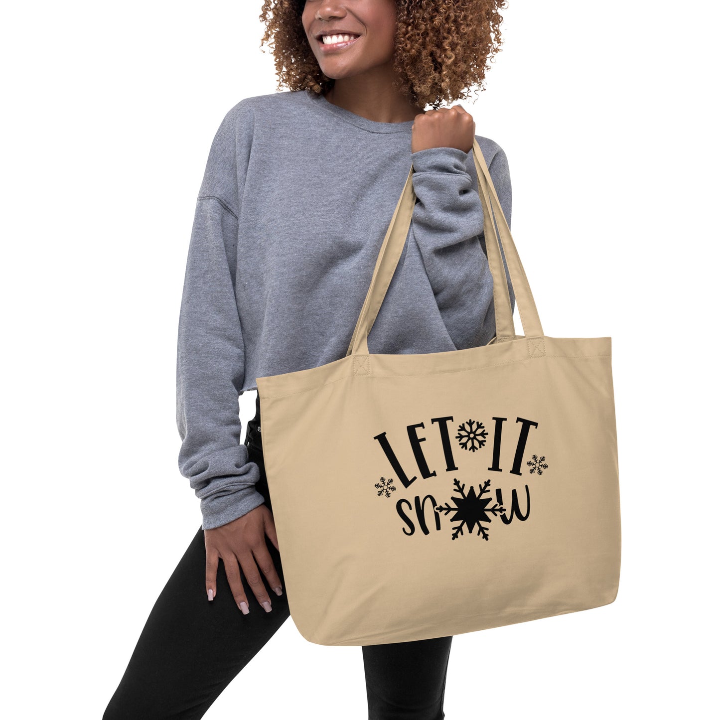 Let it Snow Large organic tote bag