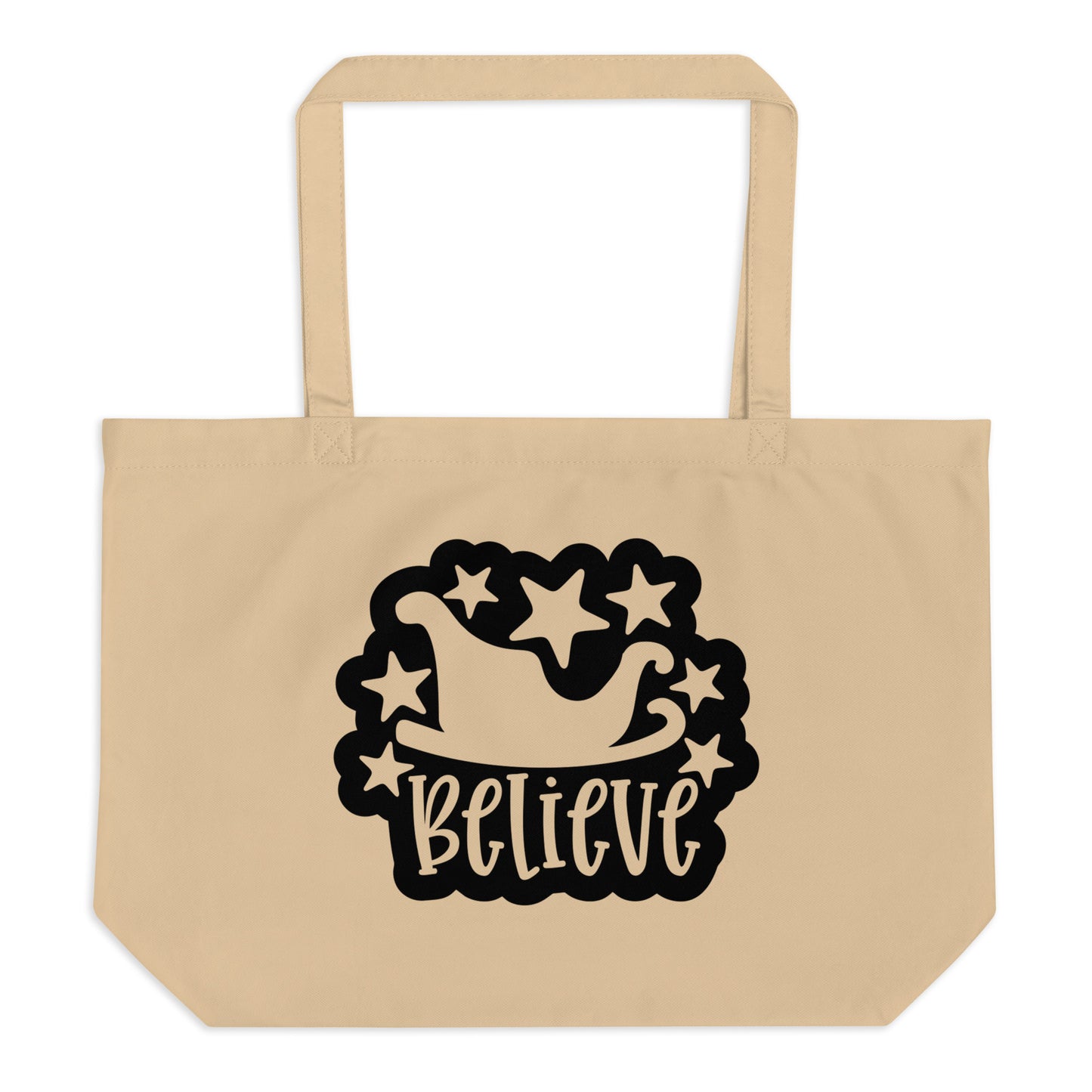 Believe Large organic tote bag