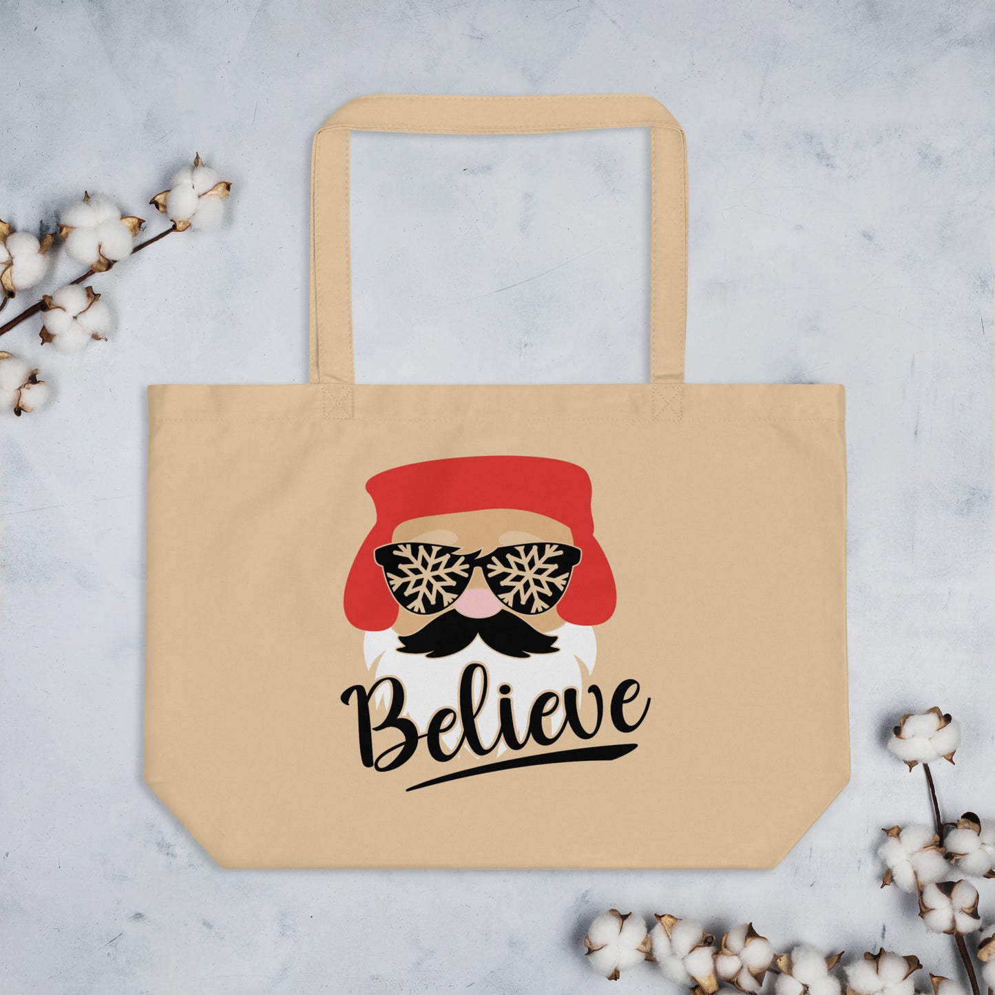 Believe Large organic tote bag