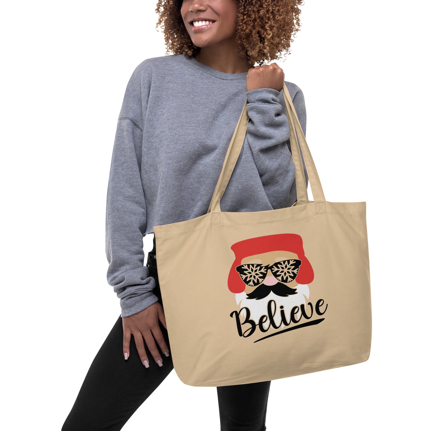 Believe Large organic tote bag