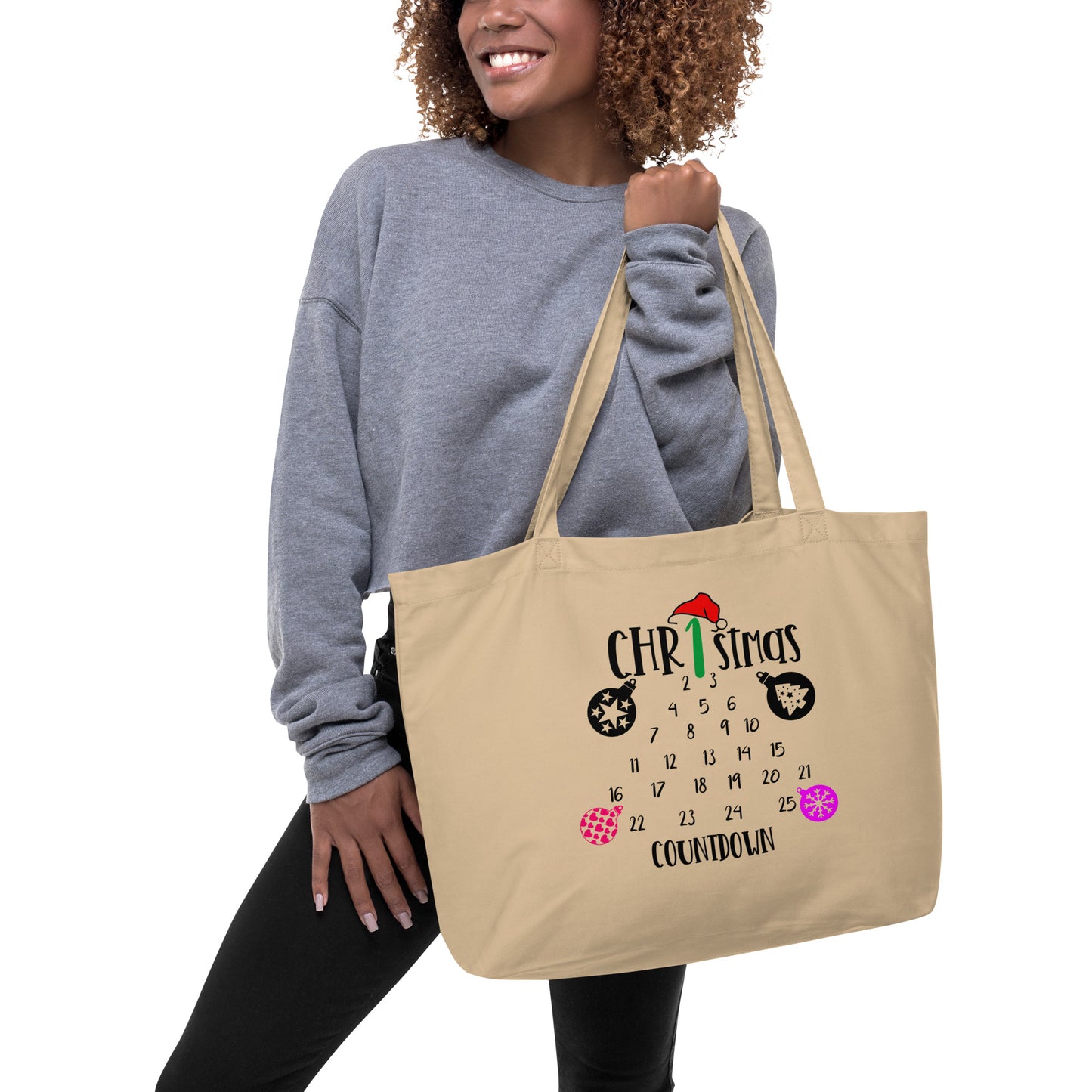 Christmas Countdown Large organic tote bag