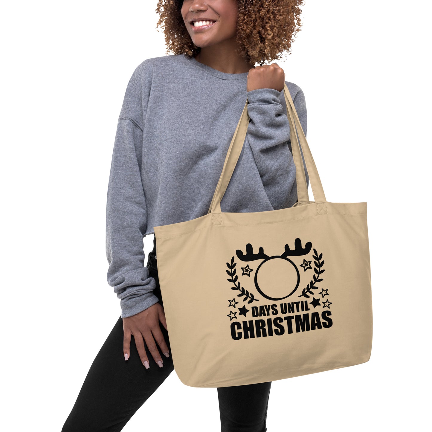 Days Until Christmas Large organic tote bag