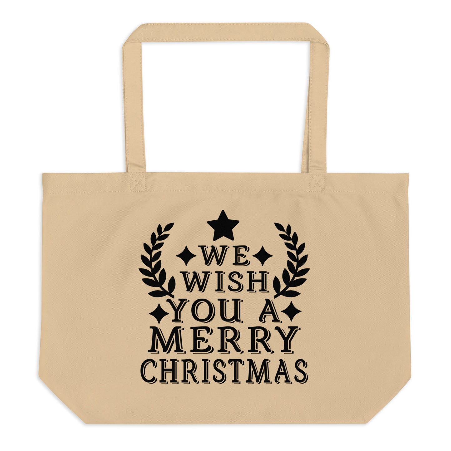We Wish You a Merry Christmas Large organic tote bag