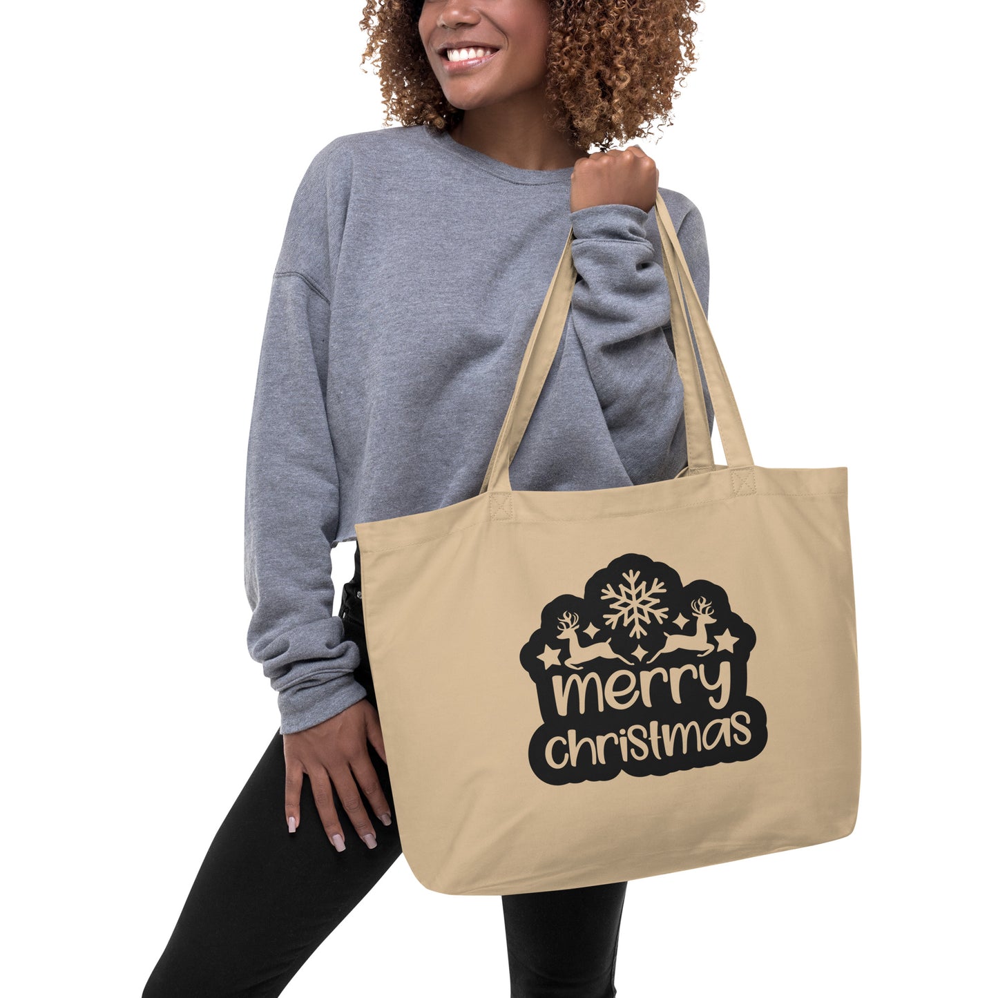 Merry Christmas Large organic tote bag