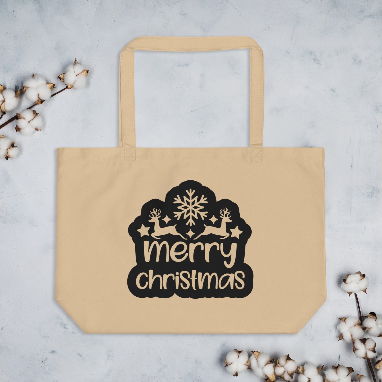 Merry Christmas Large organic tote bag